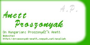 anett proszonyak business card